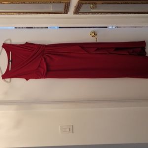 Long Red Sleeveless Gown